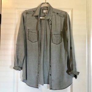 Express Button Down Boyfriend Top